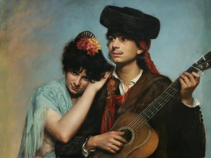 1855-Antonia de, Marquesa de Alcedo Bañuelos - Il chitarrista
